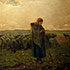 Replica oil painting sample #295 Shepherdess with Her Flock (1864) by Jean-Francois Millet (1814-1875)